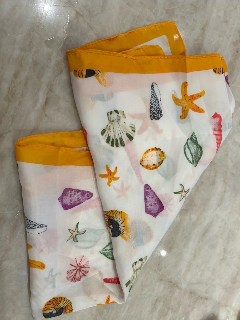 Seashell Print Scarf S146